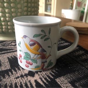 Vintage Japan bird botanical small mug
